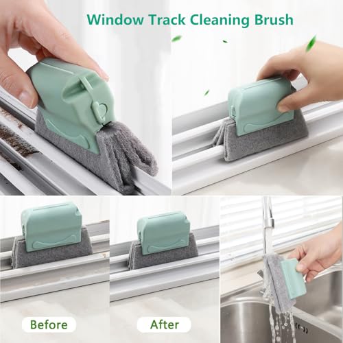 21Pcs Window Gap Crevice Cleaning Tools, Small Cleaning Brush | Ideal for car glass, window & door tracks, bathroom sinks, mirrors, window sills, sliding doors and shower door tracks