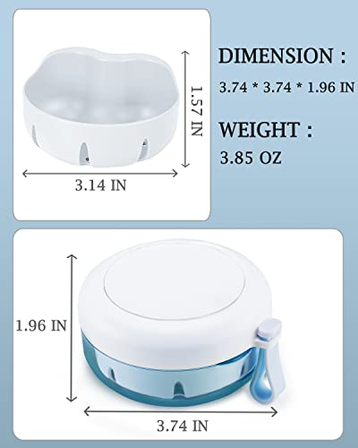 Denture Case, Definitely No-Leak Denture Bath Box for Traveling Perfectly, Denture Cup with Strainer & Magnetic Mirror, Completely Clean Care for Retainer, Mouth Guard, & Denture - color: White