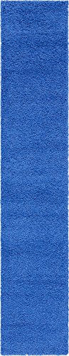 Unique Loom Solid Shag Collection Area Rug (2' 6" x 13' 1" Runner, Periwinkle Blue) - color: Periwinkle Blue, size: 2'6" x 13'1" (Runner)