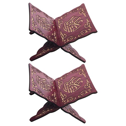 Wooden Quran Stand Holder, Foldable Book Holder, Elegant Carved Design, Portable For Reading, Ideal For Display