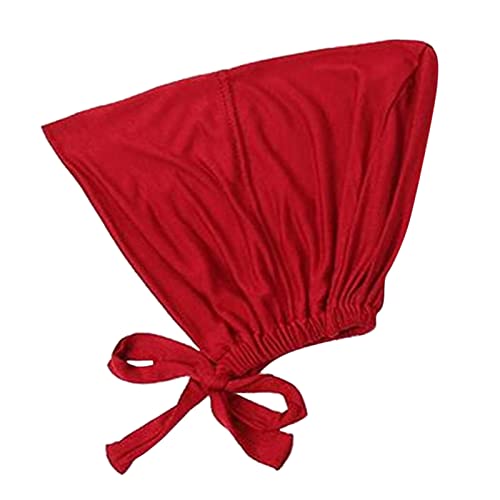 Chiffon Hijab with Undercap Fashion Solid Color Chiffon Head Wraps Under Scarf Caps Muslim Fashion Bandage - color: Wine
