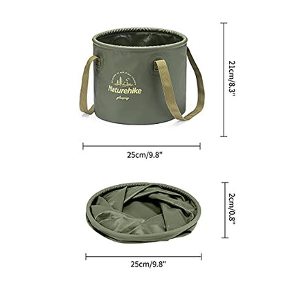 Naturehike Multifunctional Collapsible Water Basin, Folding Tub, Portable Bin, Lightweight Foldable Bucket with Handles for Camping, Dish Washing, Laundry, Fishing, Hiking - color: Army Green