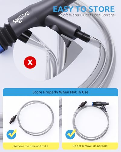 Gravel Vacuum for Aquarium, Fish Tank Cleaner Kit, Mini Manual Fishtank Vacuum Cleaner, Small Aquariums Water Changer, Adjustable Siphon Pump Use for Fish Turtle Tanks Cleaning Manure Wash Sand