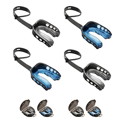 4Pack Football Mouth Guard Professional Youth Mouth Guard with Strap Soft Sports Mouthguard for Boxing Adult Shock Doctor Mouthpiece for Braces