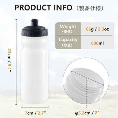 JEELAD Soft Folding Water Bottles TPU Collapsible Flask Hydration Pack Vest Ideal for Running Hiking Cycling Outdoor - color: 02 White - 600ml(20oz) - 1 Pcs