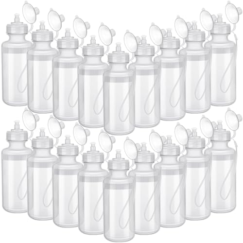 Zubebe 36 Pcs Sports Water Bottles Bulk Squeeze Reusable Bpa-free Plastic Water Bottles End of the Year Gifts Summer Gifts for Students School Travel Hiking Cycling Event Team Gift - color: Clear White