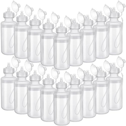 Zubebe 36 Pcs Sports Water Bottles Bulk Squeeze Reusable Bpa-free Plastic Water Bottles End of the Year Gifts Summer Gifts for Students School Travel Hiking Cycling Event Team Gift - color: Clear White