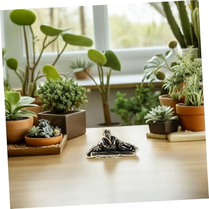 4pcs Brass Mini Fisherman Figurines Set, Old Chinese Fisherman and Monk Sculptures with Luoyang Bridge, Miniature Oriental Micro Landscape Decor for Desktop and Aquarium