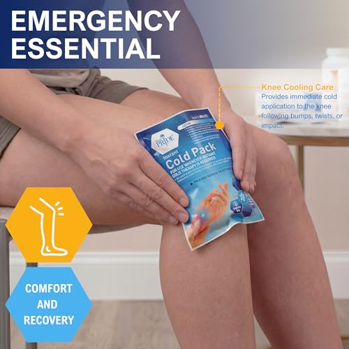 MED PRIDE Instant Cold Pack First Aid Kit Ice Pack for Injuries and Pain Relief, No Freezer Needed, 5in X 6in (6 Count (Pack of 1) Clear) - size: 5 X 6 Inch (Pack of 6)