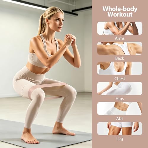 6-Pack Premium Natural Rubber Thickened Workout Resistance Bands Set for Home Gym & Physical Therapy, Anti-Snap Durable Exercise Bands for Full Body Strength Training, Legs, Glutes, Multi-Level - color: Light-6 Set-Amber Brown