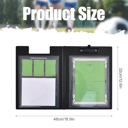 Coaches Soccer Clipboard Coaching Board Magnetic 2026 Updated | Football Tactics Board with Team Members Magnets, 2 Marker Pens, Dry Erase, Portable Folder-style