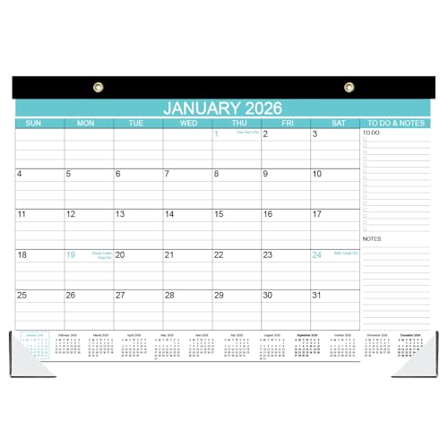Desk Calendar 2025-2026, Runs Aug 2025 to December 2026, Desk Calendar with to-do List, 140gsm Paper, 17 Monthly Calendar, 17" x 12" Calendar 2025-2026, Desk Calendars for School, Home or Office - size: 17" x 12"