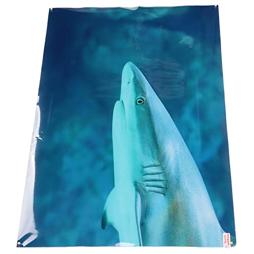 Aquarium Background Paper PVC Self Adhesive Clear 3D Fish Tank Poster, Fade Underwater Scene Decoration Sticker with Realistic Sea Animal Pattern for Glass (122 * 50CM) - size: 122*50CM