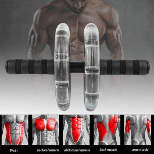 HERCHR Ab Roller Wheel Fitness Roller Ab Exercise Wheels Kit Push-Up Bar - Home Gym Equipment for Men Women Core Strength Abdominal Exercise