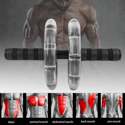HERCHR Ab Roller Wheel Fitness Roller Ab Exercise Wheels Kit Push-Up Bar - Home Gym Equipment for Men Women Core Strength Abdominal Exercise