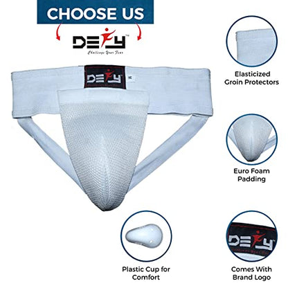 DEFY All Sports Men Groin Guards MMA Boxing Protector Martial Art Kick Boxing Muay Thai Cricket