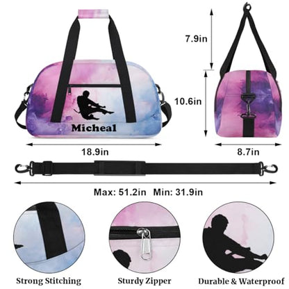 Personalized Martial Art Bag Duffel Bag for Girls, Custom Taekwondo Karate Bag Overnight Bags for Travel Weekender Practice Fly - color: Option 15