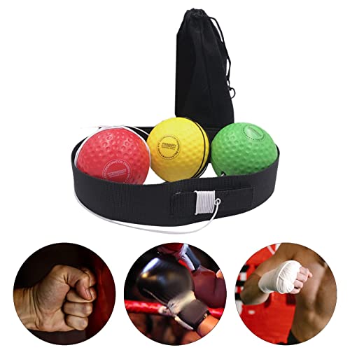 Adjustable Boxing Reflex Ball Set for Speed and - color: 1 Headband 3 Ball