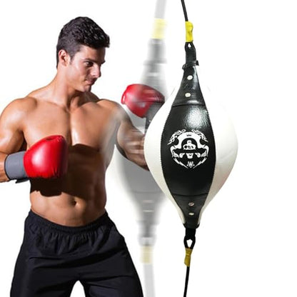 Speed Bag Stable Speed Reactive Full Body Boxing | Speed Training Boxing Ball for Home Gym, Indoor Fitness, Punching Bag Workout, Men Women Stress Relief, Cardio - color: Black and white