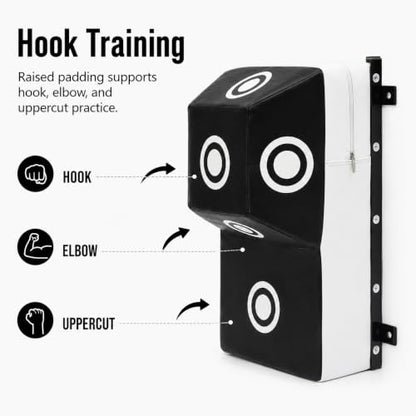 Wall Mount Boxing Training Bag - Uppercut Boxing Training Punching Target - Heavy Punching Bag for Adults for Bedroom/Living Room/Gym - color: Black M (13.78*9.84*23.62 Inch)