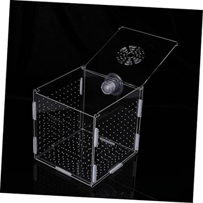 LIOOBO Modern Fish Tank Isolation Box Acrylic Fish Breeding Tank for Betta Guppy Suction Cups and Divider