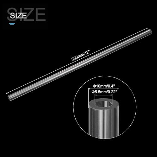 MECCANIXITY Clear Storage Tube 5.5x10mm Small Plastic Round Tubing with Caps Rigid Bottle Container 300mm/12 Inch for Item Stored - size: 5.5x10x300mm