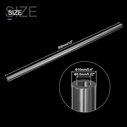 MECCANIXITY Clear Storage Tube 5.5x10mm Small Plastic Round Tubing with Caps Rigid Bottle Container 300mm/12 Inch for Item Stored - size: 5.5x10x300mm