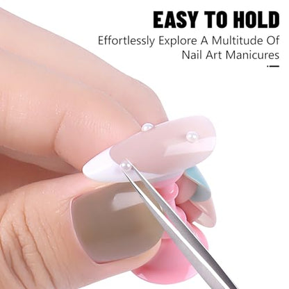 JUSTOTRY 2 Sets Nail Painting Stand With Reusable Adhesive Putty Acrylic Nail Holder For Press On Nails Display Tools Kit Accessories Home DIY Salon - color: 2 Colorful With 30pcs Clay