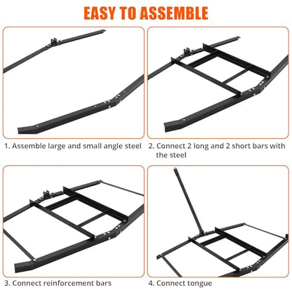 Garvee 74 Inch Wide Heavy Duty Steel Drag Harrow – Tow Behind Leveling Rake with Pin Hitch, Up to 50lbs Capacity, Perfect for Lawn, Driveway, Garden, Tractors, ATVs, UTVs, Mowers – Great for Sand - size: 74 in