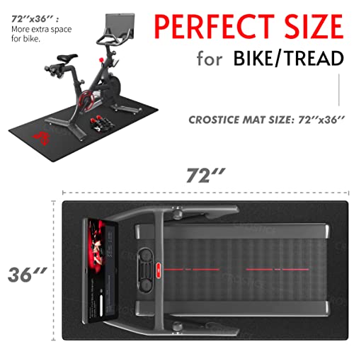 Bike Mat Compatible with Peloton Bike, 6mm Floor Protector | 6mm bike mat compatible with Peloton bike, providing non-slip waterproof protection for hardwood or carpet - size: 36x72", style: Logo Style