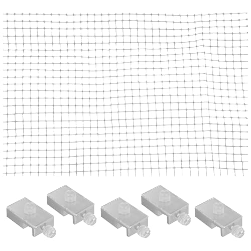 ibasenice Fish Tank Anti-Escaping Net Aquarium Mesh Cover Practical Fish Tank Netting Cover with 5 Brackets 27.55 X 20.86 in Breathable Top for Easy Cleaning