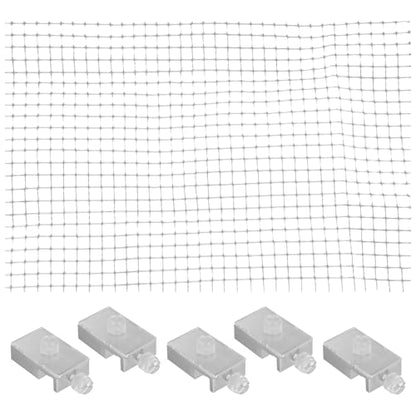 ibasenice Fish Tank Anti-Escaping Net Aquarium Mesh Cover Practical Fish Tank Netting Cover with 5 Brackets 27.55 X 20.86 in Breathable Top for Easy Cleaning