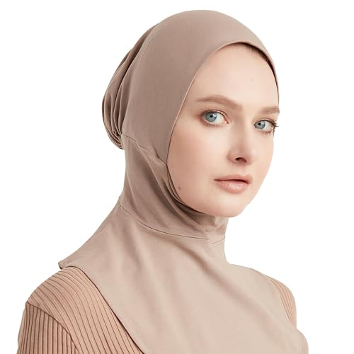 Modefa Women's Premium Cotton Ninja Bonnet - Complete Coverage - One Size Fits Most - For Muslim Women Ninja Undercap Hijab - color: Mink