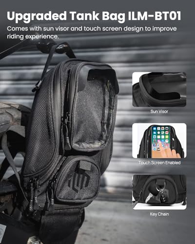 ILM Motorcycle Tank Bag Magnetic Waterproof Touch Screen Phone Pouch BT01 - color: Black