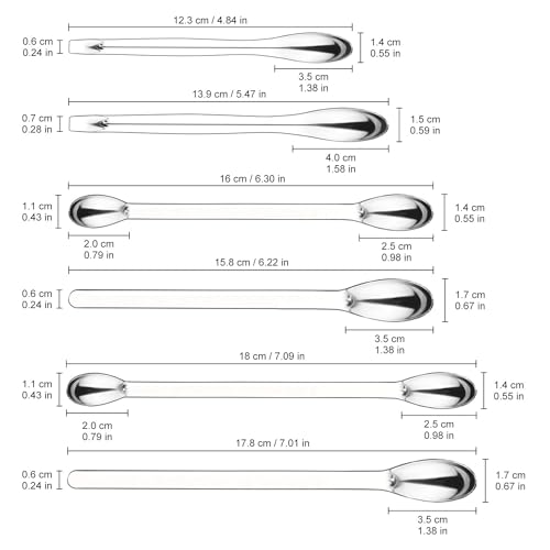 11 Pcs Lab Micro Spoon and Spatula Set, Stainless Steel Double-Ended Lab Spatulas Sampling Spoons Micro Scoopulas Weighting Set