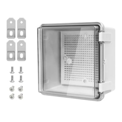 ABS Plastic Dustproof Waterproof IP65 Junction Box Hinged Shell Universal Electrical Project Enclosure Gray, with PC Transparent Clear Cover 5.9 x 5.9 x 3.5inch(150 x150 x90mm) - size: 5.9" x 5.9" x 3.5" (1pc)