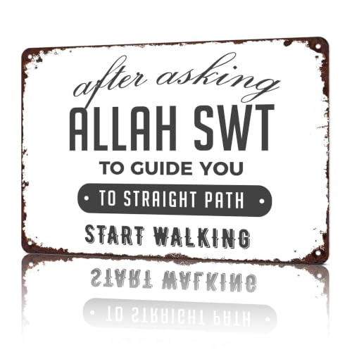 Allah Swt Islamic Quote Vintage Metal Wall Art Signs 8X12 In