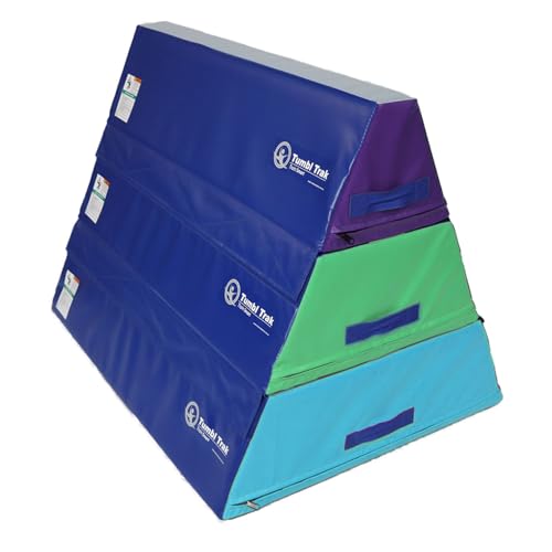 Tumbl Trak Pyramid Beam Blocks - Trapezoid Gymnastic Skill Mat - 4’ Long x 3’ Wide - Multi-Use Gymnastics Training Equipment for Enhanced Skill Development