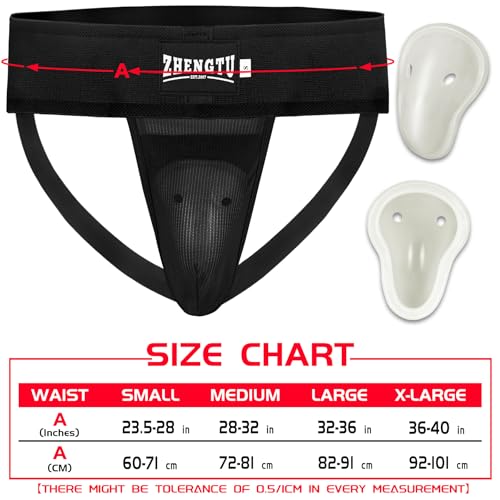 Groin Protector Cup Kickboxing Boxing Muaythai MMA Groin Guard, Jockstrap Karate Training, BJJ Protection, Soccer, Basketball Removable TPE Cup with Silicone Cushioning - color: Black, size: Small