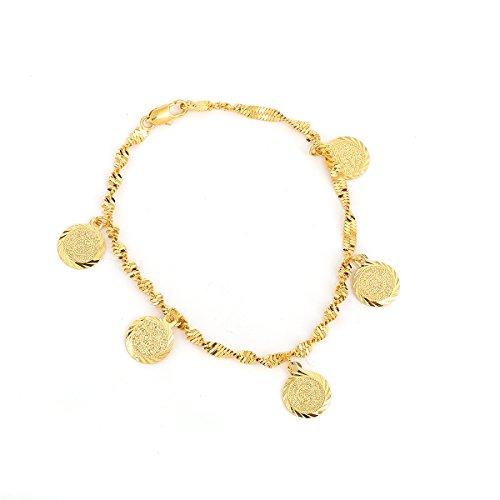 Small Cute Gold Plated Islamic Muslim Arab Money Coins Bracelet for Women Jewelry Bangle - style: Style H