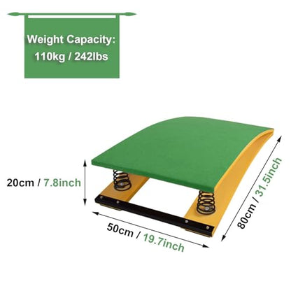 Vault Gymnastics Springboard, Heavy Curved Springboard with Steel Springs and Jumping Mat, Sports Club/Martial Arts Springboard
