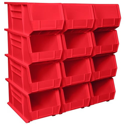 Akro-Mils 30240 AkroBins Plastic Storage Bins, 15"x8"x7", Red, 12-Pack - color: Red