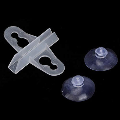 Aquarium Separation Clip Fish Tank Divider 40PCS PVC Suction Cup Support Board for Breeding Fish Preventing Fighting White Black 6.5x5.3cm (White) - color: White