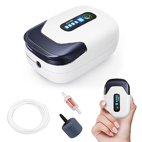 MoonOrange Aquarium Air Pump, Rechargeable Portable Oxygen Pump with Single/Dual Outlets, Quiet Aerator for Fish Tank up to 30/70 Gallon, Outdoor Fishing, Fish Transport and Power Cut. - style: 1W/AR-11