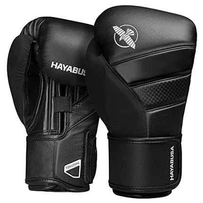 Hayabusa T3 Boxing Gloves - Sparring | Sparring Gloves, Muay Thai Gloves, Kickboxing Gloves, Heavy Bag Gloves, Boxing Gloves for Men and Women, Boxing Gloves - color: Black, size: 18oz