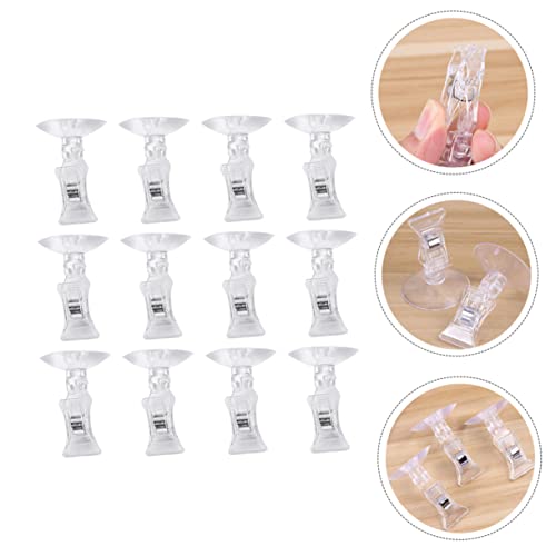 HEMOTON 12pcs Professional Cup Feeding Clips for Fish Tanks Aquarium Clamp Tool Easy Install Fish Holder Design