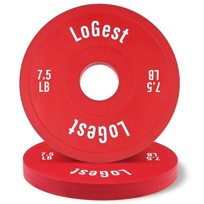 Logest Change Weight Plates 0.50LB 1.25LB 2.5LB 5LB Set Weight Plates for Olympic Bars Perfect for Strength Training Weight Plates Exercise Balance Increase Fractional Plate Olympic Bumper Plates - color: Red - 7.5 LB Pair