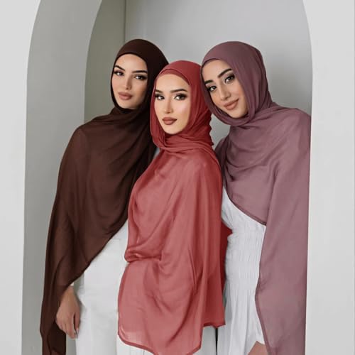 Viscose Hijab Scarf for Women Muslim Cotton Jersey Hijab Fashion Long Scarf Shawls - color: Mauve