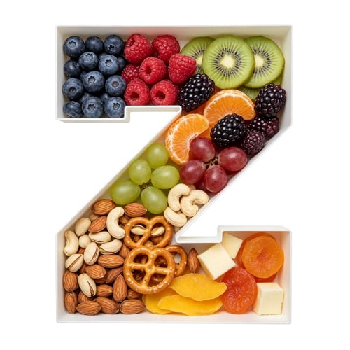 10 Inch Plastic Fillable Letter for Charcuterie, Party Table Centerpiece, Waterproof (Z Style) - style: Z Style