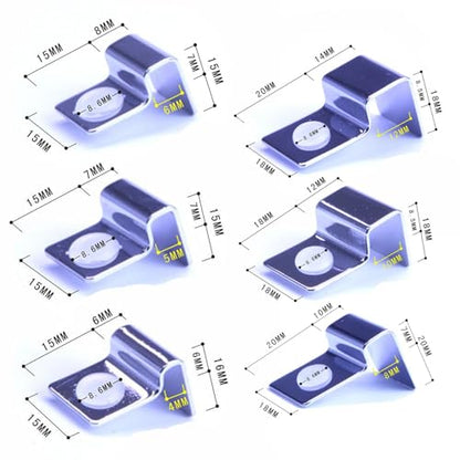 Peiiwdc 8pcs Stainless Steel Aquarium Cover Clip Optional Thickness Lid Clamps Brackets for Fishtanks Aquarium Lid Clamps - size: 5mm